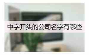中开头的公司名字好嘛