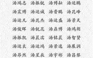 汤宝宝男名字