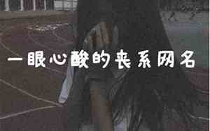 丧的网名长