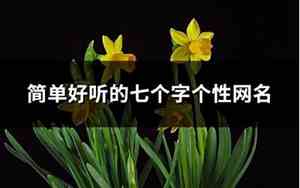 七个字网名