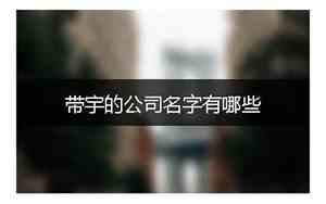 带衡宇的公司名字大全