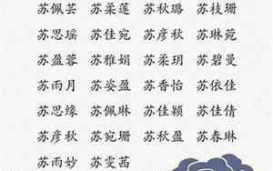 姓氏苏起什么名字好听