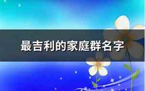 家庭群网名