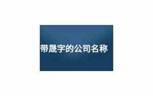 公司晟字起名