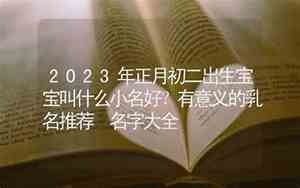 2023宝宝名字意义