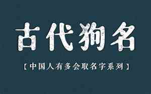古代狗的名字很好听