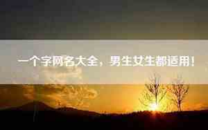 一个字网名男生