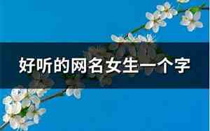 女生一个字网名