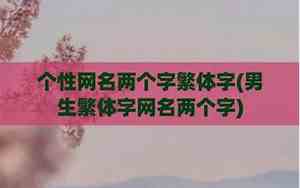 两个字母的网名