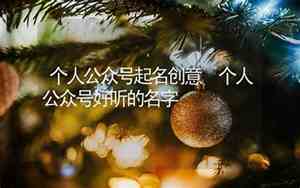 好听的公众号名字俏皮