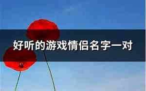 好听的情侣配套名字
