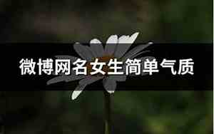 微博网名女