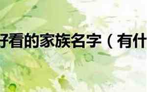 好听的家族名字梦幻