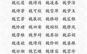 属狗魏姓宝宝名字
