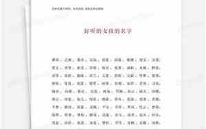 好听的闺女名字大全