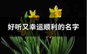 幸运又好听的名字
