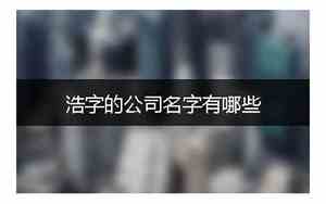 公司名字有浩字的