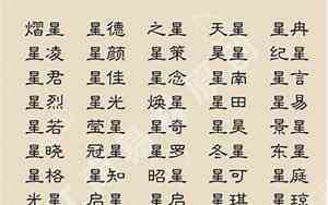 星字的名字男宝宝名字