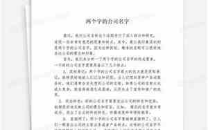 公司名字两个有限