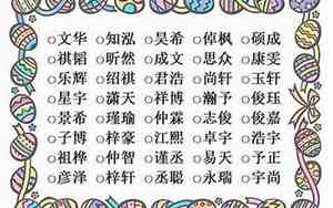 众字宝宝名字男孩