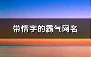 情霸气侣网名