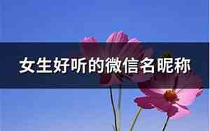 女生最好听的微信名字