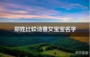 2017郑姓女宝宝名字
