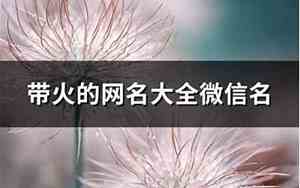 带火的网名女生网名