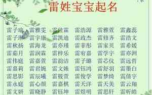 爸爸姓雷给水虎宝宝名字