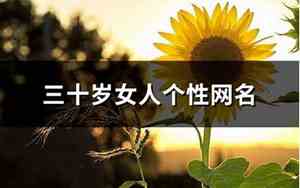 三十岁网名