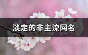 淡定的网名