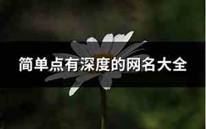 有深度的网名