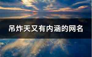 吊炸天又有内涵的网名