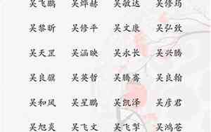 吴姓最好听的名字