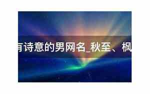 夏末网名