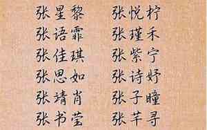 本人姓张写给宝宝名字