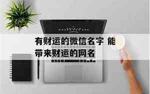 有财运的网名