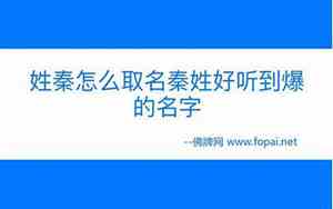 好听秦的名字