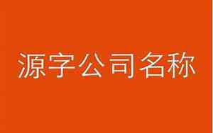源字命名的公司名字大全