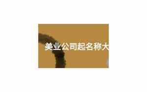 2022美业公司起名