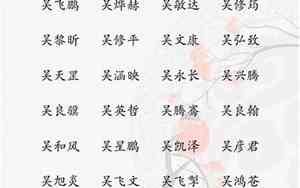 姓吴的好名字男生