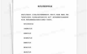 开间电子公司名字
