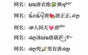 唐姓网名