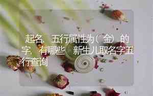 属性为金的好名字