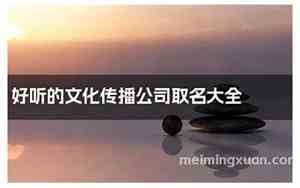 文化传播之类的公司名字