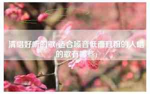 女生粗嗓音好听的歌曲