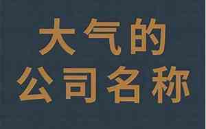 公司起名字大气简单大方