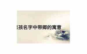 卿字宝宝名字男孩