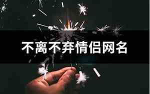 不离不弃的网名大全