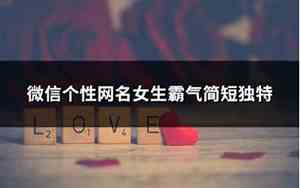 个性网名女生霸气